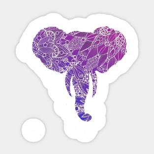 Purple Mandala Elephant Sticker